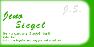 jeno siegel business card